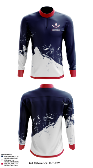 Quarter Zip Jacket, Harrisonburg Blue Streaks, Cross Country, Teamtime, Team time, sublimation, custom sports apparel, team uniforms, spirit wear, spiritwear, sports uniforms, custom shirts, team store, custom team store, fundraiser sports, apparel fundraiser