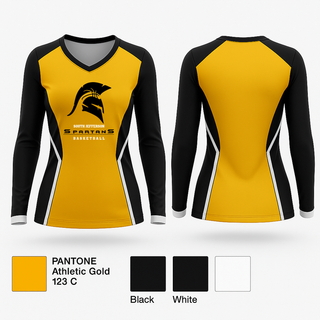 Womens Long Sleeve Vneck Shirt, South Jefferson Girl's Basketball, Women's Basketball, Teamtime, Team time, sublimation, custom sports apparel, team uniforms, spirit wear, spiritwear, sports uniforms, custom shirts, team store, custom team store, fundraiser sports, apparel fundraiser