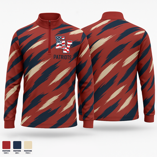 Quarter Zip Jacket, Patriots, , Teamtime, Team time, sublimation, custom sports apparel, team uniforms, spirit wear, spiritwear, sports uniforms, custom shirts, team store, custom team store, fundraiser sports, apparel fundraiser