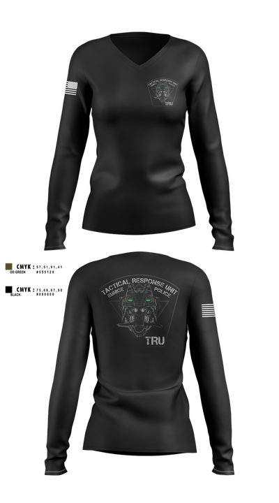 Eunice Police TRU 91634971 Women's Long Sleeve V-neck Shirt - 1