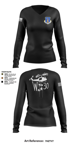Womens Long Sleeve Vneck Shirt, 145th LRS/LGVM, , Teamtime, Team time, sublimation, custom sports apparel, team uniforms, spirit wear, spiritwear, sports uniforms, custom shirts, team store, custom team store, fundraiser sports, apparel fundraiser