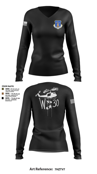 145th LRS/LGVM 93307873 Women's Long Sleeve V-neck Shirt - 3