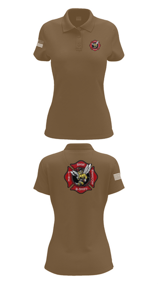 Womens Short Sleeve Performance Polo, B-Shift, Fire Department, Teamtime, Team time, sublimation, custom sports apparel, team uniforms, spirit wear, spiritwear, sports uniforms, custom shirts, team store, custom team store, fundraiser sports, apparel fundraiser