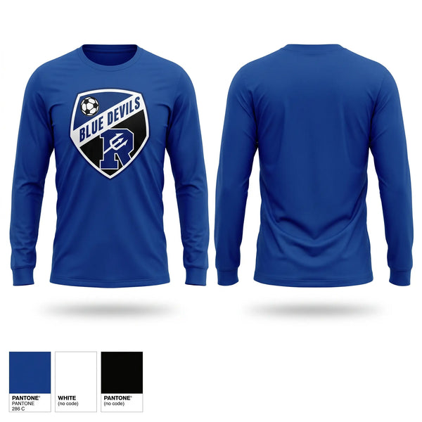 Long Sleeve Performance Shirt, Reading Blue Devils, Men's Soccer, Teamtime, Team time, sublimation, custom sports apparel, team uniforms, spirit wear, spiritwear, sports uniforms, custom shirts, team store, custom team store, fundraiser sports, apparel fundraiser
