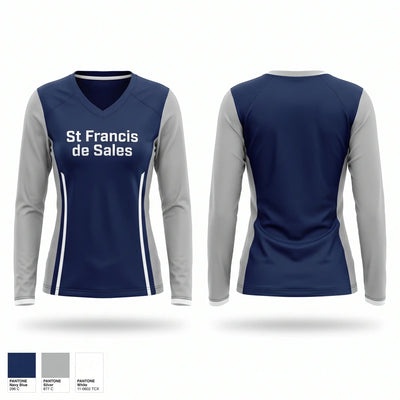 St. Francis de Sales Women's Long Sleeve V-neck Shirt - 1