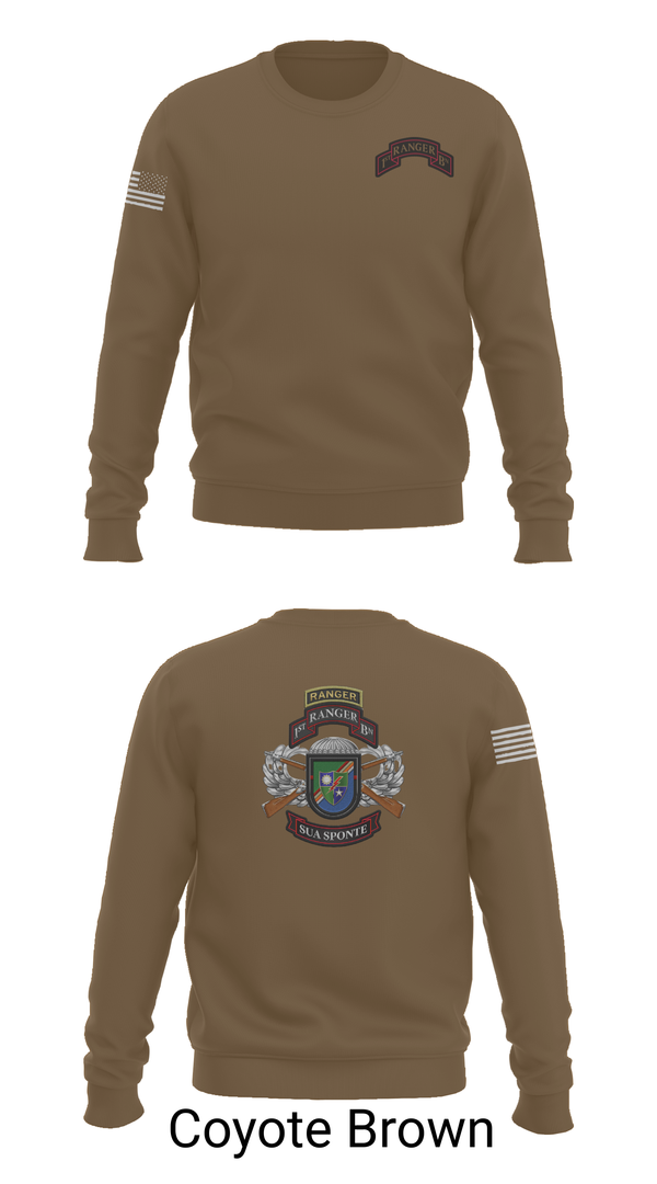 Crew Neck Sweatshirt, 1/75 Ranger Battalion, Army, Teamtime, Team time, sublimation, custom sports apparel, team uniforms, spirit wear, spiritwear, sports uniforms, custom shirts, team store, custom team store, fundraiser sports, apparel fundraiser
