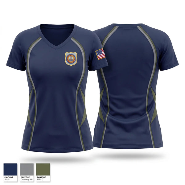 Womens Short Sleeve Vneck Shirt, Bayonne Police Department, Police, Teamtime, Team time, sublimation, custom sports apparel, team uniforms, spirit wear, spiritwear, sports uniforms, custom shirts, team store, custom team store, fundraiser sports, apparel fundraiser