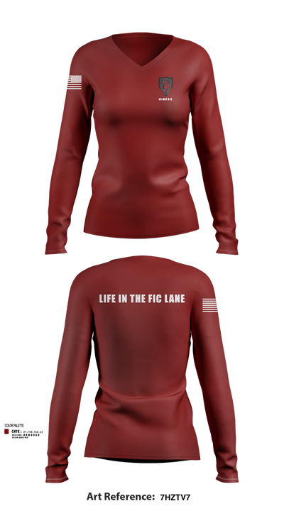 III MEF G-9 26975177 Women's Long Sleeve V-neck Shirt - 102