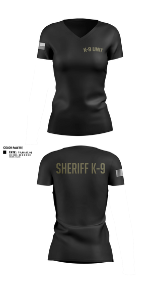 Womens Short Sleeve Vneck Shirt, Williamson County K-9 Unit, Police, Teamtime, Team time, sublimation, custom sports apparel, team uniforms, spirit wear, spiritwear, sports uniforms, custom shirts, team store, custom team store, fundraiser sports, apparel fundraiser