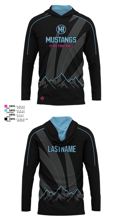 Mountain Range HS Flag Football Long Sleeve hooded sunshirt - 3