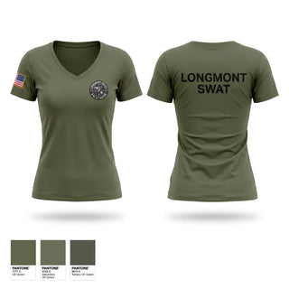 Womens Short Sleeve Vneck Shirt, Longmont SWAT, Police, Teamtime, Team time, sublimation, custom sports apparel, team uniforms, spirit wear, spiritwear, sports uniforms, custom shirts, team store, custom team store, fundraiser sports, apparel fundraiser