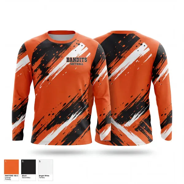 Long Sleeve Performance Shirt, Bandits, Softball, Teamtime, Team time, sublimation, custom sports apparel, team uniforms, spirit wear, spiritwear, sports uniforms, custom shirts, team store, custom team store, fundraiser sports, apparel fundraiser