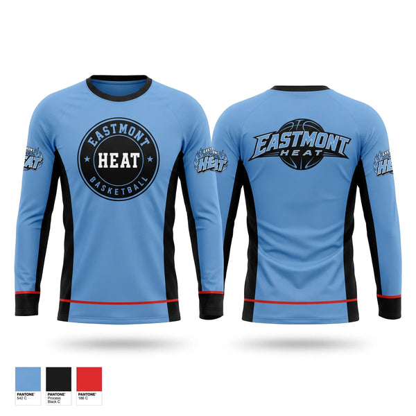 Long Sleeve Performance Shirt, Eastmont HEAT, Men's Basketball, Teamtime, Team time, sublimation, custom sports apparel, team uniforms, spirit wear, spiritwear, sports uniforms, custom shirts, team store, custom team store, fundraiser sports, apparel fundraiser
