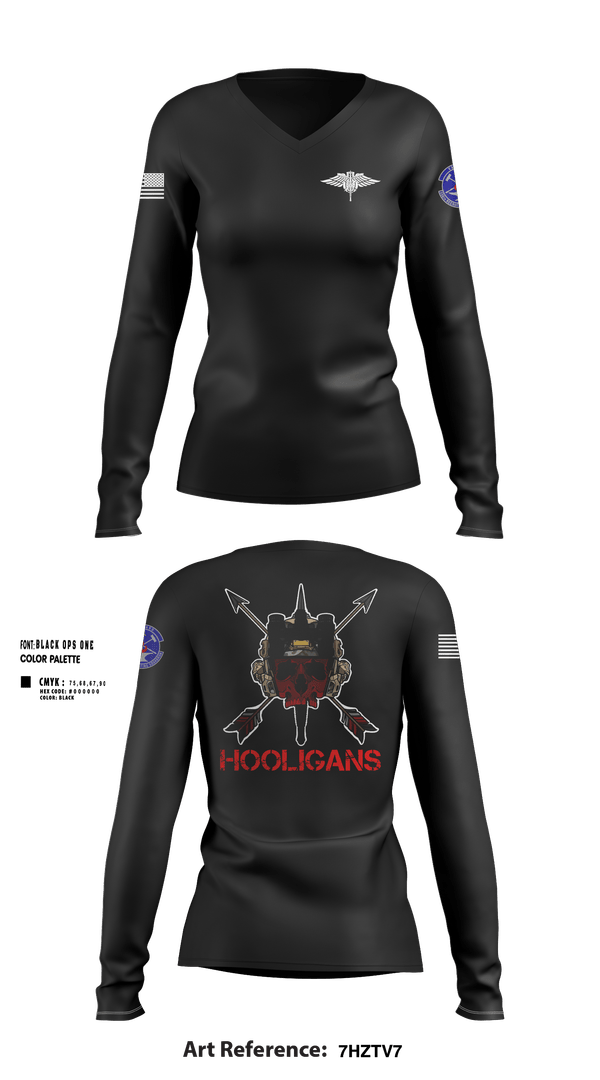 Womens Long Sleeve Vneck Shirt, Hooligans, Air Force, Teamtime, Team time, sublimation, custom sports apparel, team uniforms, spirit wear, spiritwear, sports uniforms, custom shirts, team store, custom team store, fundraiser sports, apparel fundraiser