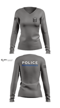 Mooresville Police Department 44990637 Women's Long Sleeve V-neck Shirt - 2