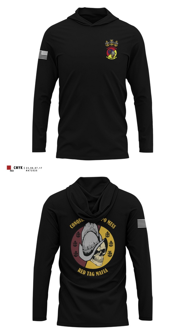 Long Sleeve hooded sunshirt, VR-57 CHIEFS MESS, Navy, Teamtime, Team time, sublimation, custom sports apparel, team uniforms, spirit wear, spiritwear, sports uniforms, custom shirts, team store, custom team store, fundraiser sports, apparel fundraiser
