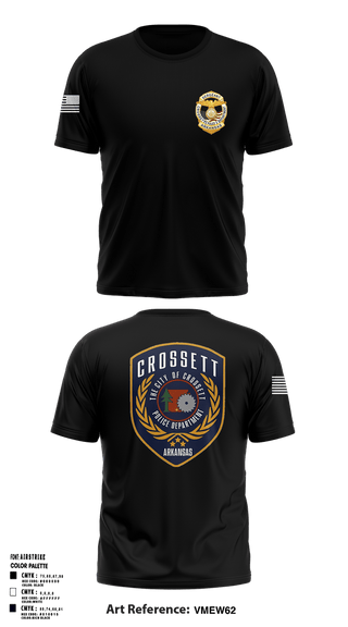 Short Sleeve Performance Shirt, Crossett Police Department, Police, Teamtime, Team time, sublimation, custom sports apparel, team uniforms, spirit wear, spiritwear, sports uniforms, custom shirts, team store, custom team store, fundraiser sports, apparel fundraiser