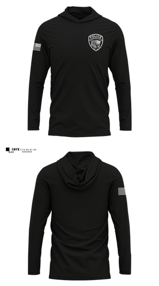 Long Sleeve Hooded Sun Shirt, Youngsville Police Department, Police, Teamtime, Team time, sublimation, custom sports apparel, team uniforms, spirit wear, spiritwear, sports uniforms, custom shirts, team store, custom team store, fundraiser sports, apparel fundraiser