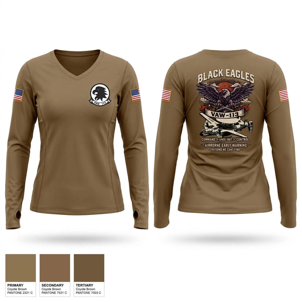 Womens Long Sleeve Vneck Shirt, VAW-113, Navy, Teamtime, Team time, sublimation, custom sports apparel, team uniforms, spirit wear, spiritwear, sports uniforms, custom shirts, team store, custom team store, fundraiser sports, apparel fundraiser