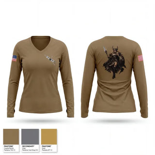 Womens Long Sleeve Vneck Shirt, 18-5891, Air Force, Teamtime, Team time, sublimation, custom sports apparel, team uniforms, spirit wear, spiritwear, sports uniforms, custom shirts, team store, custom team store, fundraiser sports, apparel fundraiser