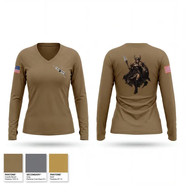 Womens Long Sleeve Vneck Shirt, 18-5891, Air Force, Teamtime, Team time, sublimation, custom sports apparel, team uniforms, spirit wear, spiritwear, sports uniforms, custom shirts, team store, custom team store, fundraiser sports, apparel fundraiser
