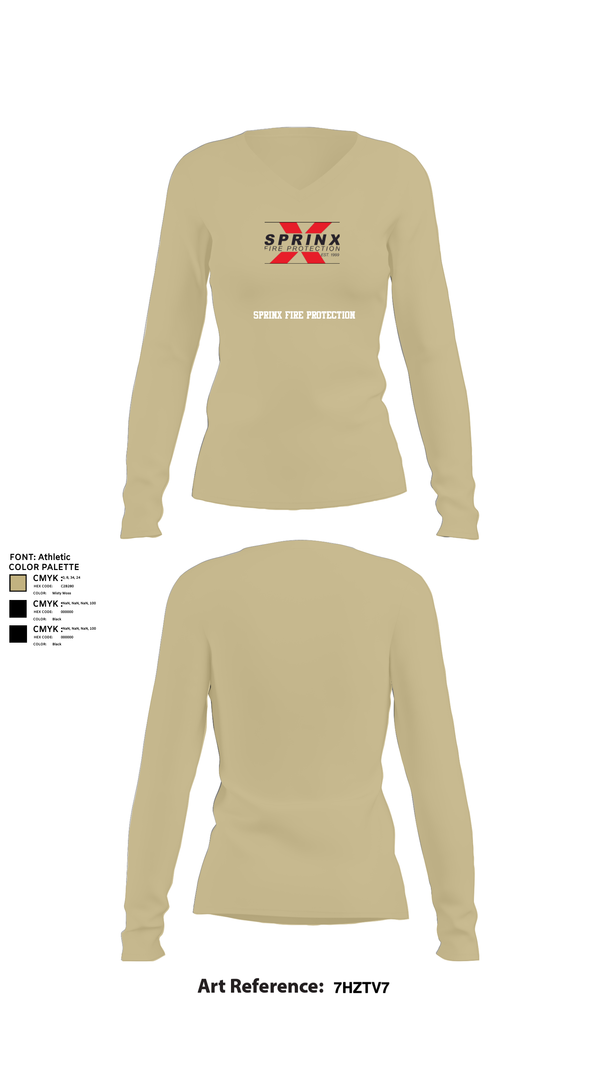 Womens Long Sleeve Vneck Shirt, SPRINX FIRE PROTECTION, , Teamtime, Team time, sublimation, custom sports apparel, team uniforms, spirit wear, spiritwear, sports uniforms, custom shirts, team store, custom team store, fundraiser sports, apparel fundraiser