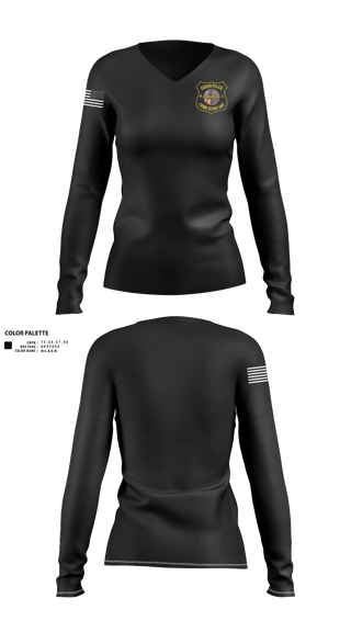 Womens Long Sleeve Vneck Shirt, CSU, Police, Teamtime, Team time, sublimation, custom sports apparel, team uniforms, spirit wear, spiritwear, sports uniforms, custom shirts, team store, custom team store, fundraiser sports, apparel fundraiser