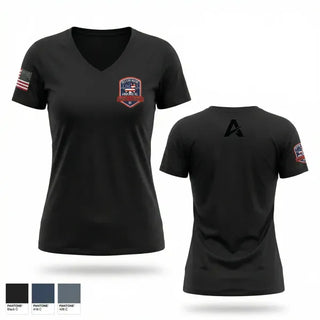 Womens Short Sleeve Vneck Shirt, Western Wayne Ambulance, EMS/EMT, Teamtime, Team time, sublimation, custom sports apparel, team uniforms, spirit wear, spiritwear, sports uniforms, custom shirts, team store, custom team store, fundraiser sports, apparel fundraiser