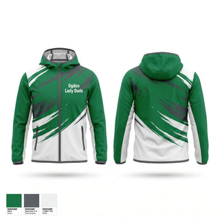 Windbreaker, Ogden Lady Owls, Women's Basketball, Teamtime, Team time, sublimation, custom sports apparel, team uniforms, spirit wear, spiritwear, sports uniforms, custom shirts, team store, custom team store, fundraiser sports, apparel fundraiser