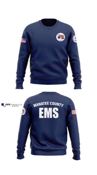 Crew Neck Sweatshirt, Manatee County EMS, EMS/EMT, Teamtime, Team time, sublimation, custom sports apparel, team uniforms, spirit wear, spiritwear, sports uniforms, custom shirts, team store, custom team store, fundraiser sports, apparel fundraiser