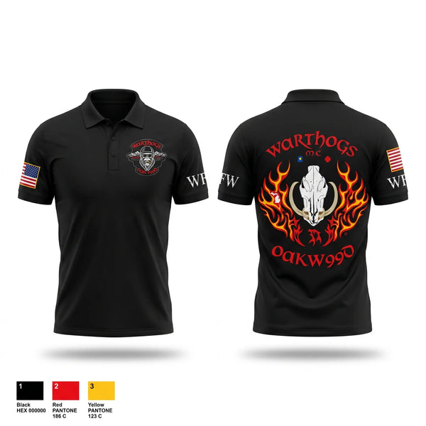 Short Sleeve Performance Polo, Warthogs MC, Police, Teamtime, Team time, sublimation, custom sports apparel, team uniforms, spirit wear, spiritwear, sports uniforms, custom shirts, team store, custom team store, fundraiser sports, apparel fundraiser