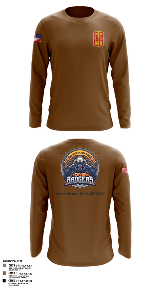 Long Sleeve Performance Shirt, Honey Badgers / 30X, Army, Teamtime, Team time, sublimation, custom sports apparel, team uniforms, spirit wear, spiritwear, sports uniforms, custom shirts, team store, custom team store, fundraiser sports, apparel fundraiser