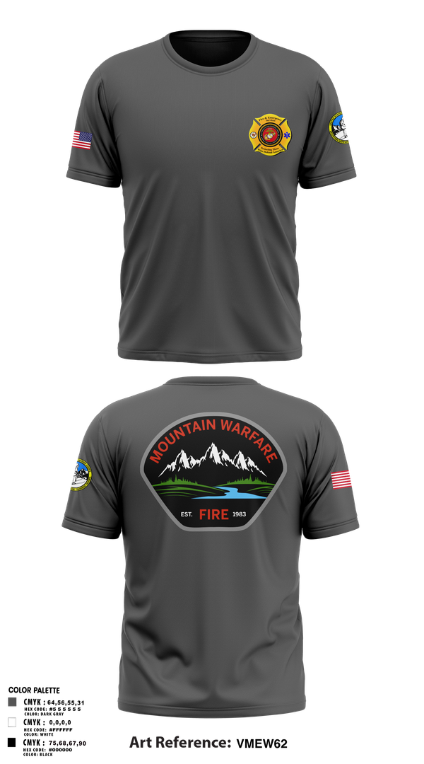 Old School Cotton Feel Shirt, Marine Corps Mountain Warfare Training Center Fire Department, , Teamtime, Team time, sublimation, custom sports apparel, team uniforms, spirit wear, spiritwear, sports uniforms, custom shirts, team store, custom team store, fundraiser sports, apparel fundraiser