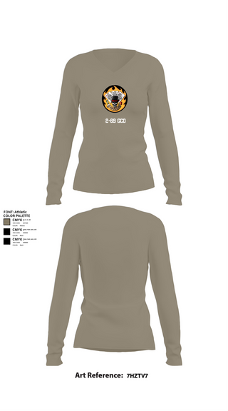 Womens Long Sleeve Vneck Shirt, 2-69 GCo, Army, Teamtime, Team time, sublimation, custom sports apparel, team uniforms, spirit wear, spiritwear, sports uniforms, custom shirts, team store, custom team store, fundraiser sports, apparel fundraiser