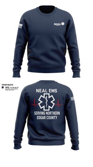 Crew Neck Sweatshirt, NEAL EMS, EMS/EMT, Teamtime, Team time, sublimation, custom sports apparel, team uniforms, spirit wear, spiritwear, sports uniforms, custom shirts, team store, custom team store, fundraiser sports, apparel fundraiser