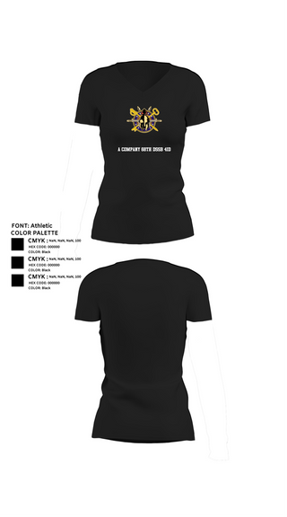 Womens Short Sleeve Vneck Shirt, A Company 68th DSSB 4ID, , Teamtime, Team time, sublimation, custom sports apparel, team uniforms, spirit wear, spiritwear, sports uniforms, custom shirts, team store, custom team store, fundraiser sports, apparel fundraiser