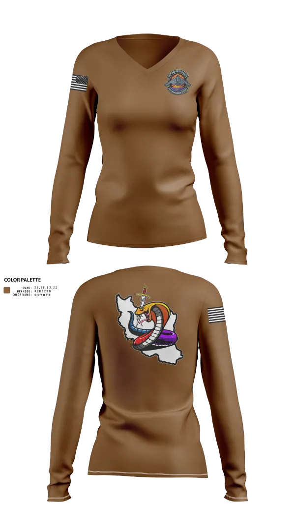 Womens Long Sleeve Vneck Shirt, Iran DCIT, Army, Teamtime, Team time, sublimation, custom sports apparel, team uniforms, spirit wear, spiritwear, sports uniforms, custom shirts, team store, custom team store, fundraiser sports, apparel fundraiser