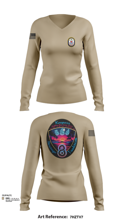 USS Bougainville CPO 89131174 Women's Long Sleeve V-neck Shirt - 102