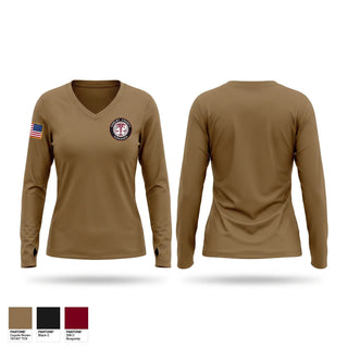 Womens Long Sleeve Vneck Shirt, SHELBY COUNTY CORONER, EMS/EMT, Teamtime, Team time, sublimation, custom sports apparel, team uniforms, spirit wear, spiritwear, sports uniforms, custom shirts, team store, custom team store, fundraiser sports, apparel fundraiser