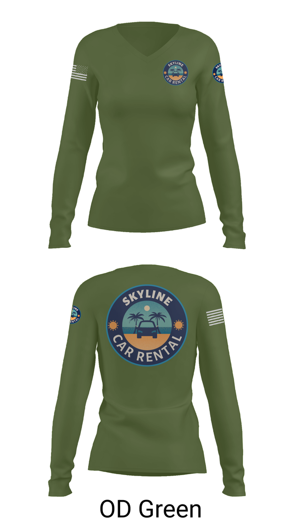 Womens Long Sleeve Vneck Shirt, Skyline Car Rental, Men's Basketball, Teamtime, Team time, sublimation, custom sports apparel, team uniforms, spirit wear, spiritwear, sports uniforms, custom shirts, team store, custom team store, fundraiser sports, apparel fundraiser