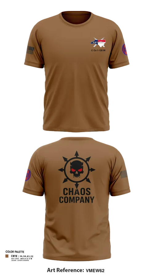 Old School Cotton Feel Shirt, C. Co. 1-120 3rd PLT, Army, Teamtime, Team time, sublimation, custom sports apparel, team uniforms, spirit wear, spiritwear, sports uniforms, custom shirts, team store, custom team store, fundraiser sports, apparel fundraiser