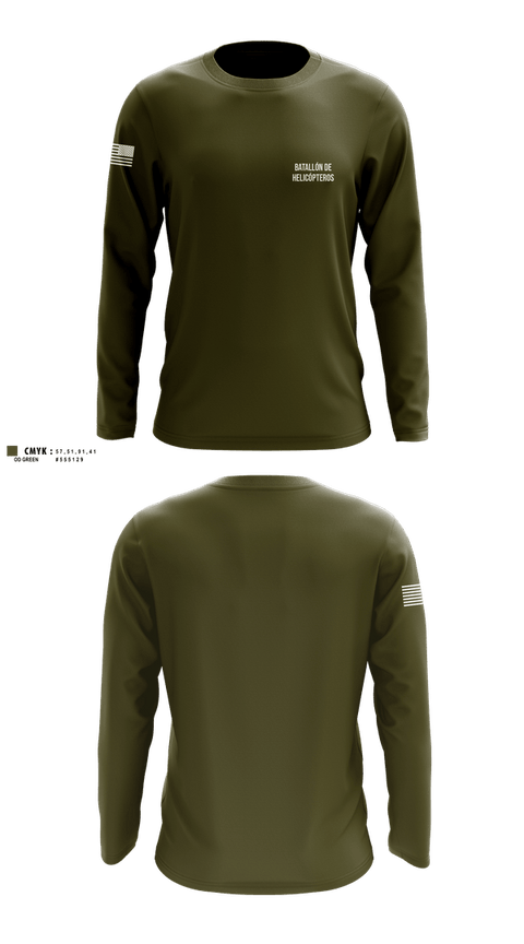Long Sleeve Performance Shirt, Batallón de Helicópteros, Army, Teamtime, Team time, sublimation, custom sports apparel, team uniforms, spirit wear, spiritwear, sports uniforms, custom shirts, team store, custom team store, fundraiser sports, apparel fundraiser