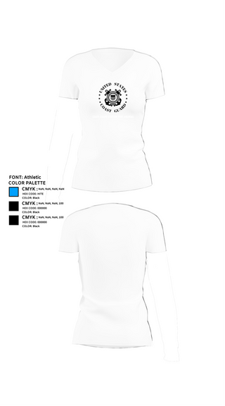 Womens Short Sleeve Vneck Shirt, Coast Guard Station Port Aransas, , Teamtime, Team time, sublimation, custom sports apparel, team uniforms, spirit wear, spiritwear, sports uniforms, custom shirts, team store, custom team store, fundraiser sports, apparel fundraiser