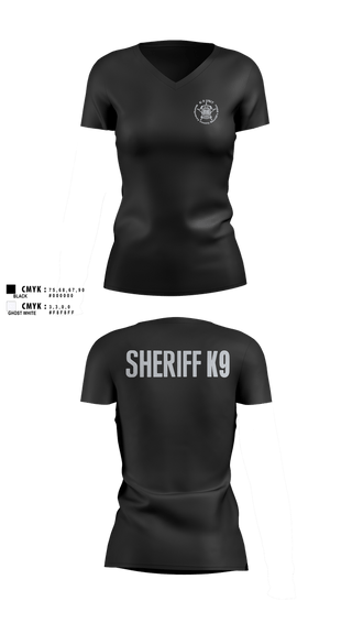 Womens Short Sleeve Vneck Shirt, MCSO K-9 Unit (AL), Police, Teamtime, Team time, sublimation, custom sports apparel, team uniforms, spirit wear, spiritwear, sports uniforms, custom shirts, team store, custom team store, fundraiser sports, apparel fundraiser