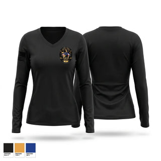 Womens Long Sleeve Vneck Shirt, Borger Police Department, Police, Teamtime, Team time, sublimation, custom sports apparel, team uniforms, spirit wear, spiritwear, sports uniforms, custom shirts, team store, custom team store, fundraiser sports, apparel fundraiser