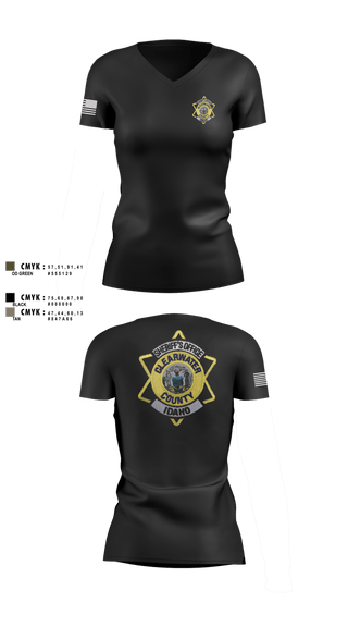 Womens Short Sleeve Vneck Shirt, Clearwater County Sheriff’s Office, Police, Teamtime, Team time, sublimation, custom sports apparel, team uniforms, spirit wear, spiritwear, sports uniforms, custom shirts, team store, custom team store, fundraiser sports, apparel fundraiser