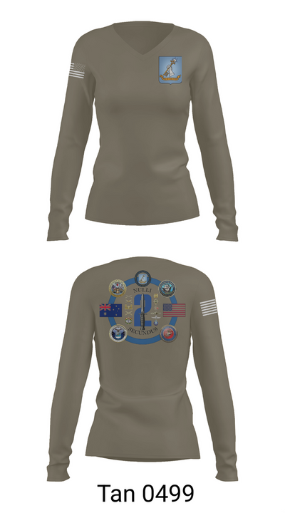 AMSP Sem 2 60045387 Women's Long Sleeve V-neck Shirt - 77