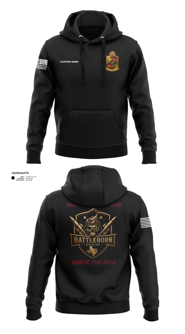 Hoodie, Battleborn, Army, Teamtime, Team time, sublimation, custom sports apparel, team uniforms, spirit wear, spiritwear, sports uniforms, custom shirts, team store, custom team store, fundraiser sports, apparel fundraiser