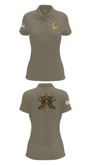 Womens Short Sleeve Performance Polo, 1-105th cavalry, Army, Teamtime, Team time, sublimation, custom sports apparel, team uniforms, spirit wear, spiritwear, sports uniforms, custom shirts, team store, custom team store, fundraiser sports, apparel fundraiser