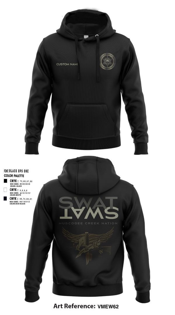Hoodie, Muscogee Creek Nation SWAT, , Teamtime, Team time, sublimation, custom sports apparel, team uniforms, spirit wear, spiritwear, sports uniforms, custom shirts, team store, custom team store, fundraiser sports, apparel fundraiser